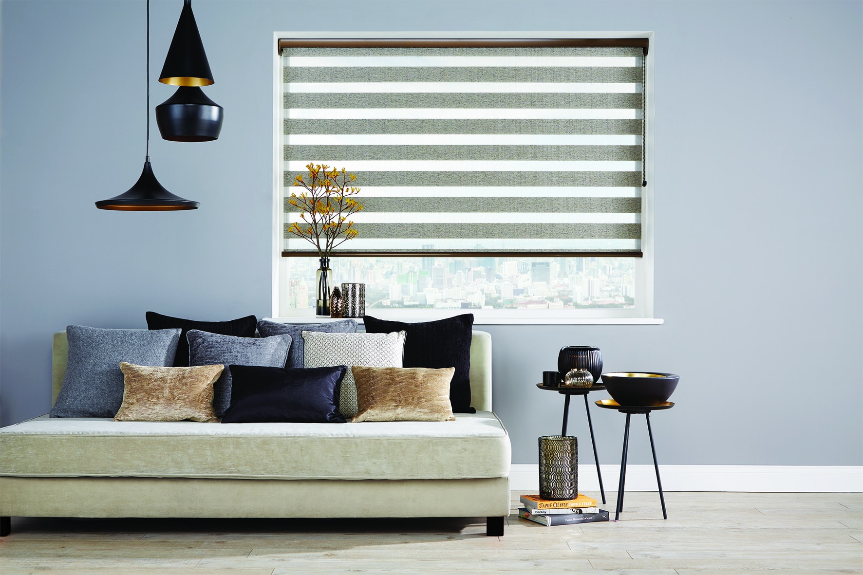 Roller Vision fabric blinds in bronze - Blinds Norfolk - Norwich Sunblinds