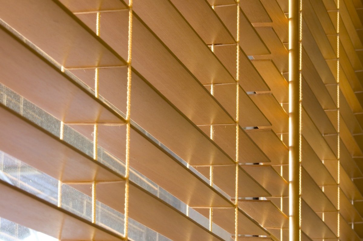 Close up image of Wood venetian blinds - Blinds Norfolk - Norwich Sunblinds