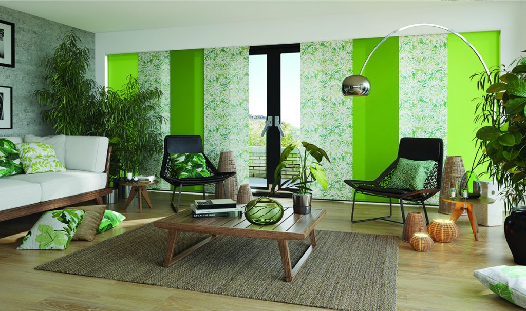 Green Panel blinds - Blinds for Lounge - Norwich Sunblinds
