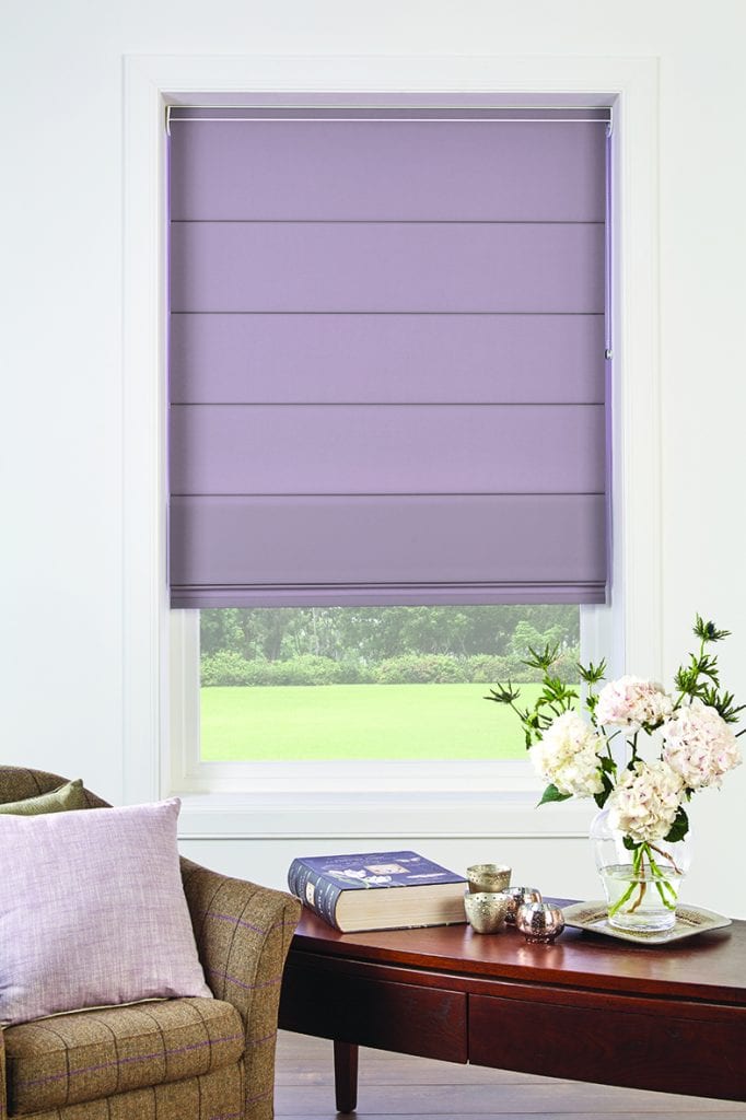 Roman blind with Iris fabric - Blinds Norfolk - Norwich Sunblinds
