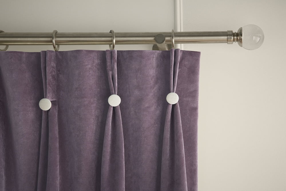 Close up of stylish curtains in pale amethyst hues, - Curtains Norfolk - Norwich Sunblinds