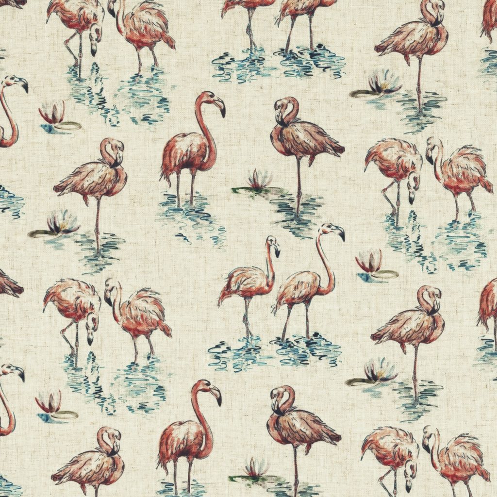 Flamingo design fabric for blinds and curtains. - Blinds Norfolk - Norwich Sunblinds