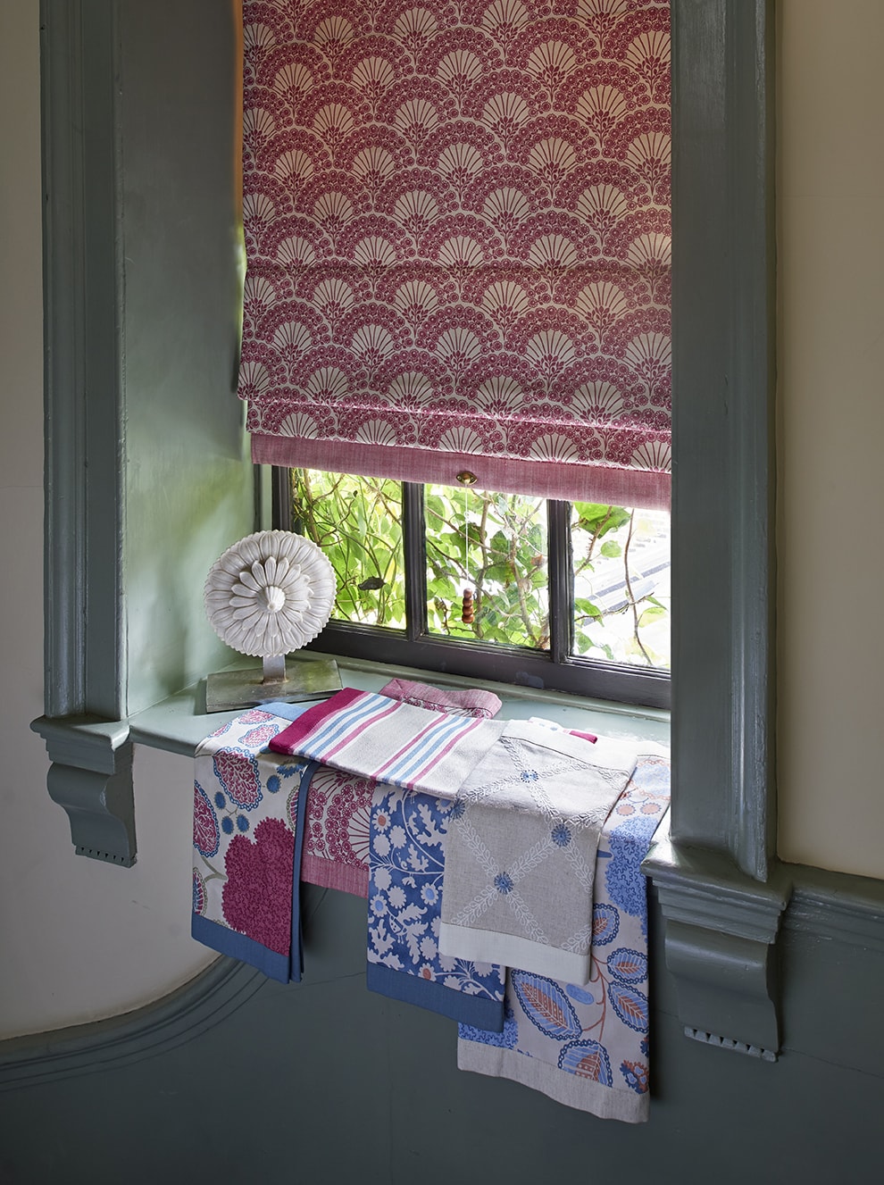 Pink patterned Roman blinds - Blinds Norfolk - Norwich Sunblinds