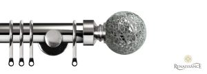 metal curtain pole with spherical finial - Curtains Norfolk - Norwich Sunblinds
