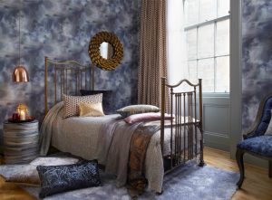 Bedroom curtains and soft furnishings with metallic finishes - Curtains Norfolk - Norwich Sunblinds