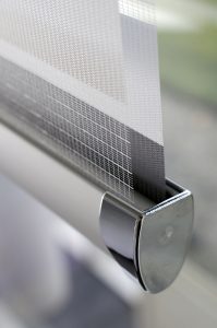 cream mirage blinds - close up of fabric and bottombar - Blinds Norfolk - Norwich Sunblinds