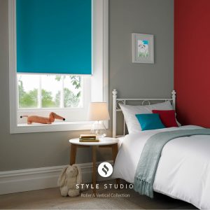 Eclipse Style Studio bold colour roller blind for childs bedroom - Blinds Norfolk - Norwich Sunblinds