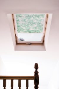 Green Perfect fit blinds on the staircase - Blinds Norfolk - Norwich Sunblinds