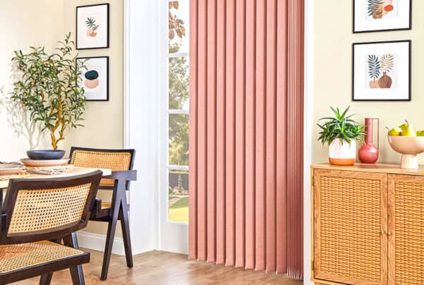 Pink Vertical Blackout Blinds from Norwich Sunblinds