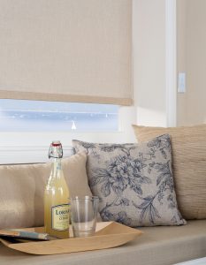 Woven wood bamboo motorised blinds and remote control - Blinds Norfolk - Norwich Sunblinds.