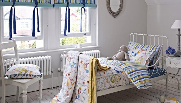 Roman blinds for childrens bedroom with Playtime fabric from Prestigious - Blinds Norfolk - Norwich Sunblinds
