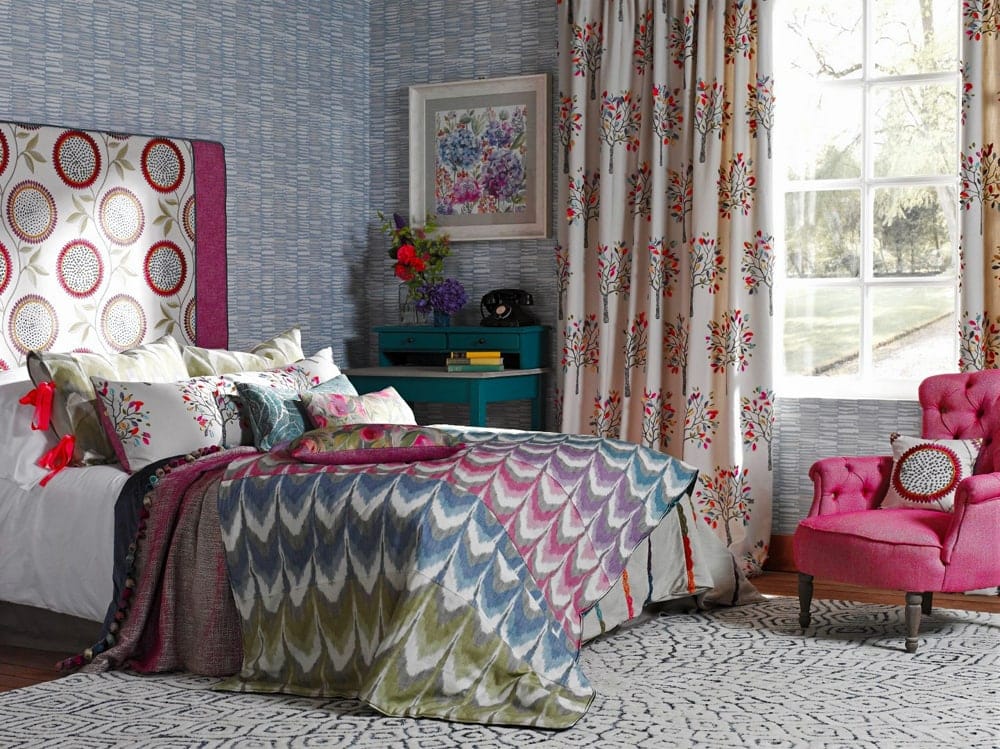 Rashiekas Garden fabric for bedroom curtains - Curtains Norfolk - Norwich Sunblinds