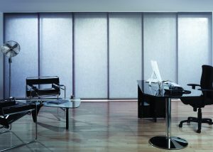 Grey office and commercial panel blinds - Blinds Norfolk - Norwich Sunblinds