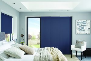 Part open blue panel blinds - Blinds Norfolk - Norwich Sunblinds