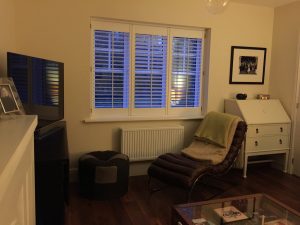 Deborah's shutters in the living room - Shutters Norfolk - Norwich Sunblinds