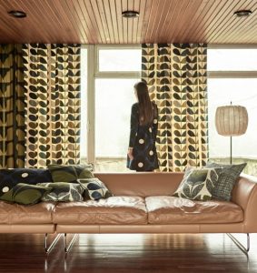 Orla Kiely curtain fabric in living room setting - Curtains Norfolk - Norwich Sunblinds