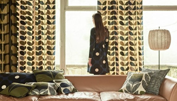 Orla Kiely curtain fabric in living room setting - Curtains Norfolk - Norwich Sunblinds