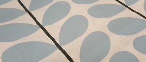 Pale blue Orla Kiely fabric close up - Blinds Norfolk - Norwich Sunblinds