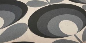 Grey and cream Orla Kiely fabric design - Blinds Norfolk - Norwich Sunblinds
