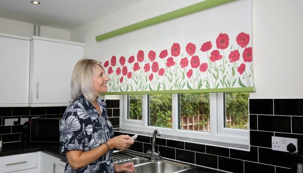 Limited edition poppy design roller blind - Blinds Norfolk - Norwich Sunblinds