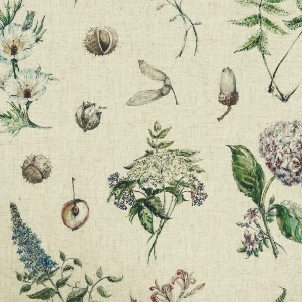 fabric sample of botanical images - Blinds Norfolk - Norwich Sunblinds