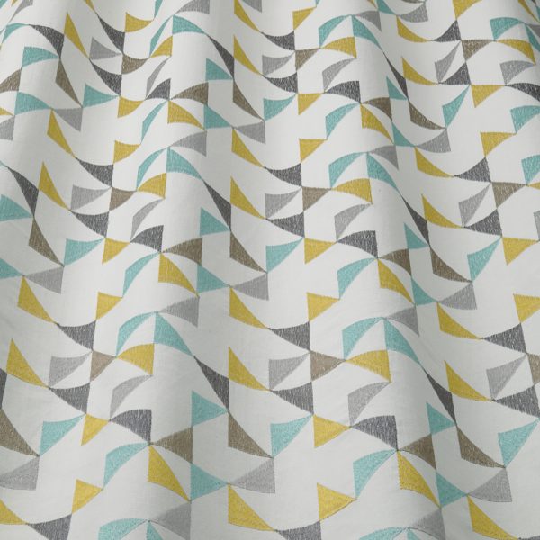 Subtle geometric print, mustard yellow prism fabric - Blinds Norfolk - Norwich Sunblinds