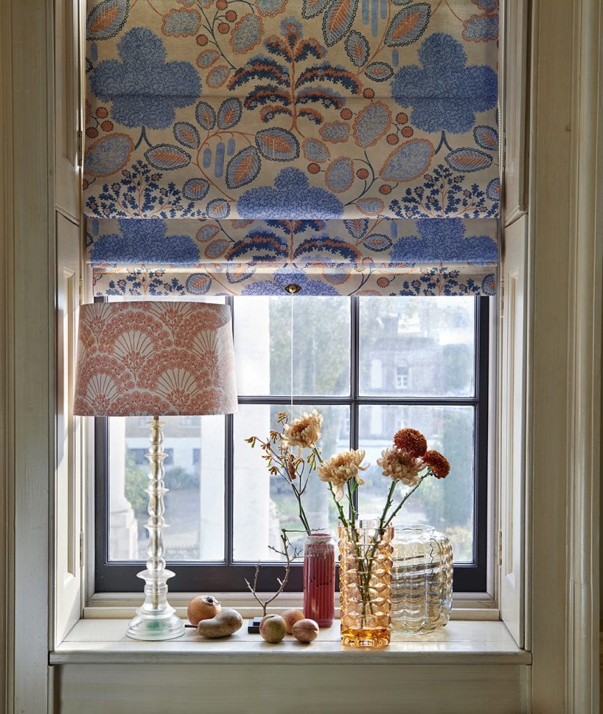 Roman blind with Bloomsbury fabric