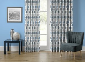 Indigo patterned curtains - Curtains Norfolk - Norwich Sunblinds