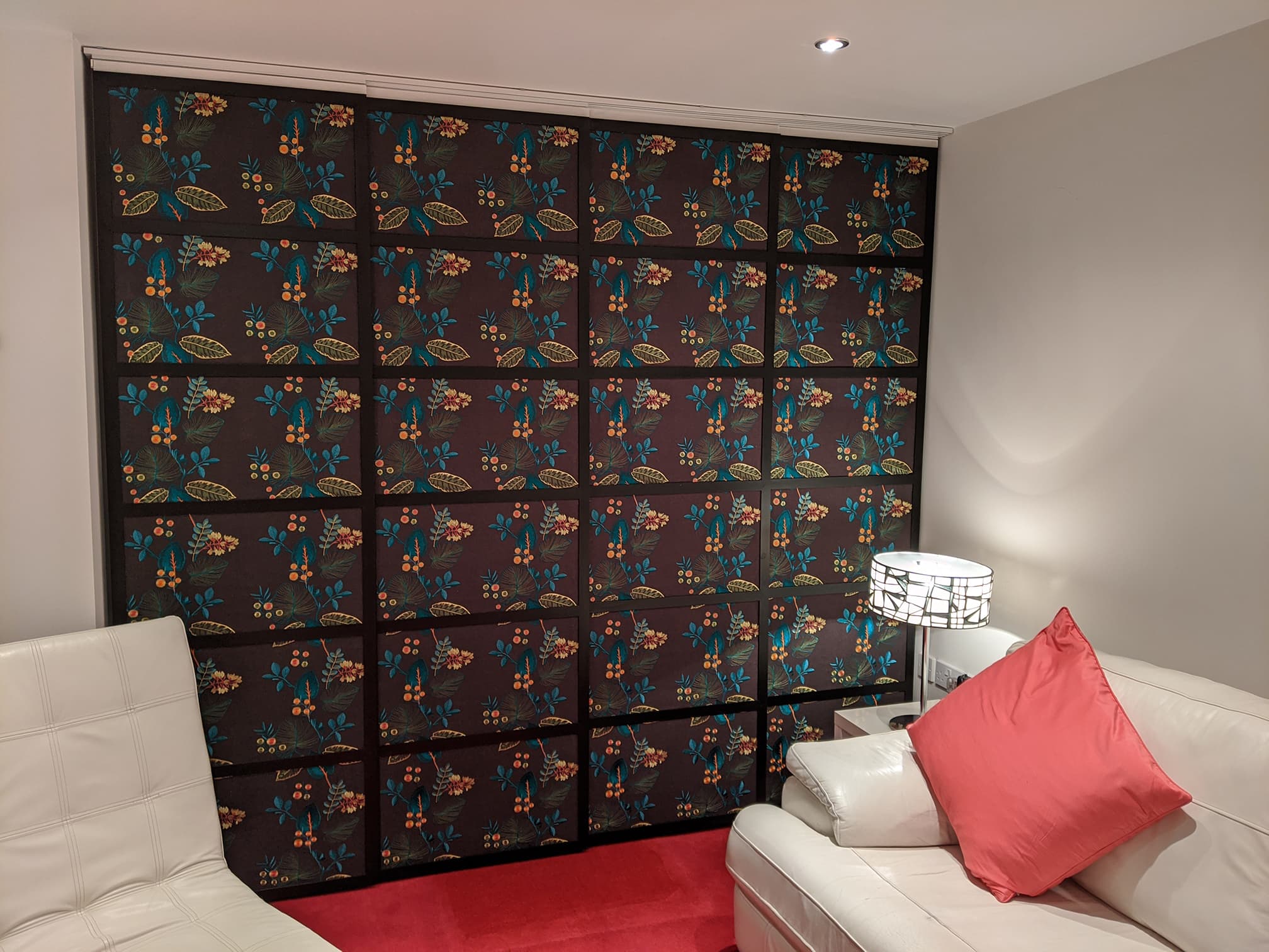 Japanese style pattern fabric shoji blind panels - Blinds Norfolk - Norwich Sunblinds