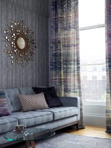 Patterned floor to ceiling curtain - Curtains Norfolk - Norwich Sunblinds