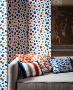 Room Divider in Batik fabric - Blinds Norfolk - Norwich Sunblinds