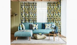 Curtains in Collage fabric - Curtains Norfolk - Norwich Sunblinds