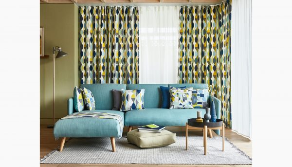 Curtains in Collage fabric - Curtains Norfolk - Norwich Sunblinds