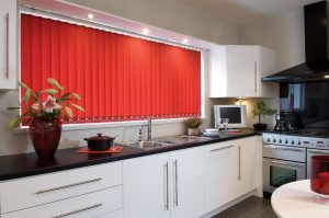 Enjoy a pop of colour with vertical blinds in Homespun fabric - Blinds Norfolk - Norwich Sunblinds