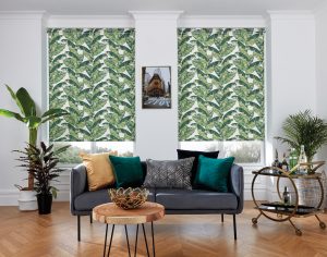 This Palm Leaf fabric works well for Panel Blinds and Roller Blinds - Blinds Norfolk - Norwich Sunblinds