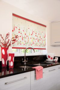 A country garden roller blind strikes a festive note Blinds Norfolk - Norwich Sunblinds