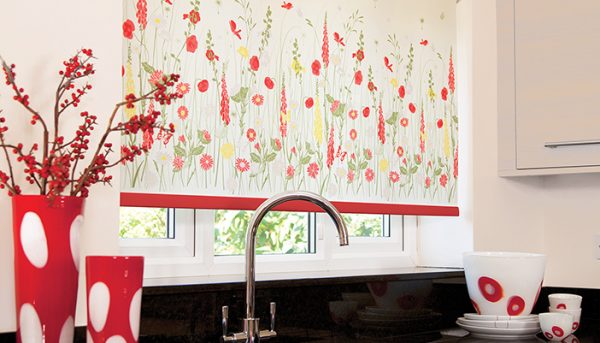 A country garden roller blind strikes a festive note Blinds Norfolk - Norwich Sunblinds