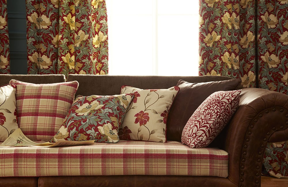 A bold winter floral in a traditional design creates a sense of grandeur - Blinds Norfolk - Norwich Sunblinds