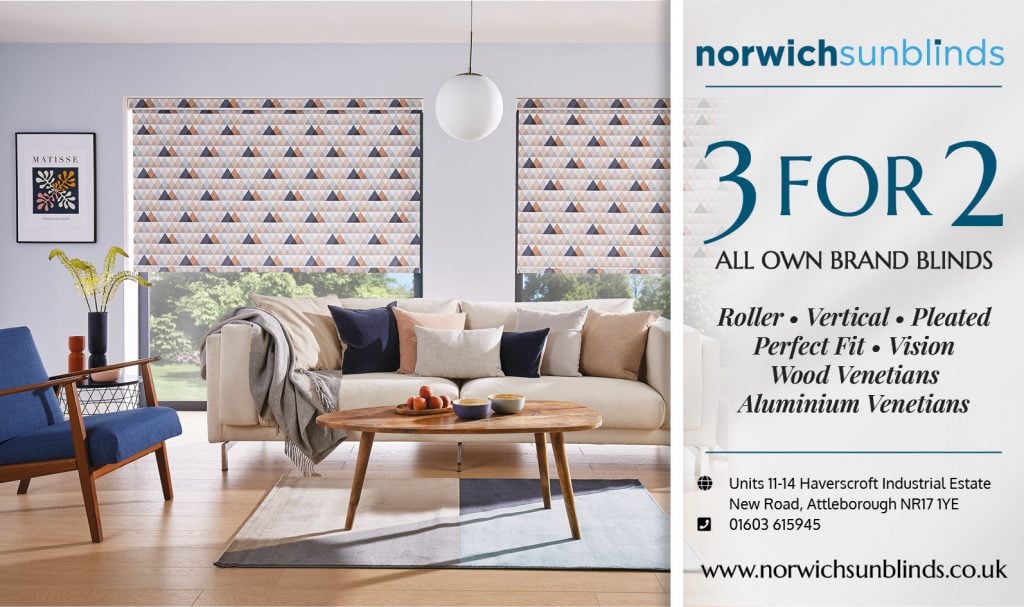 3 blinds for the price of 2 from Norwich Sunblinds - Blinds Norfolk - Norwich Sunblinds