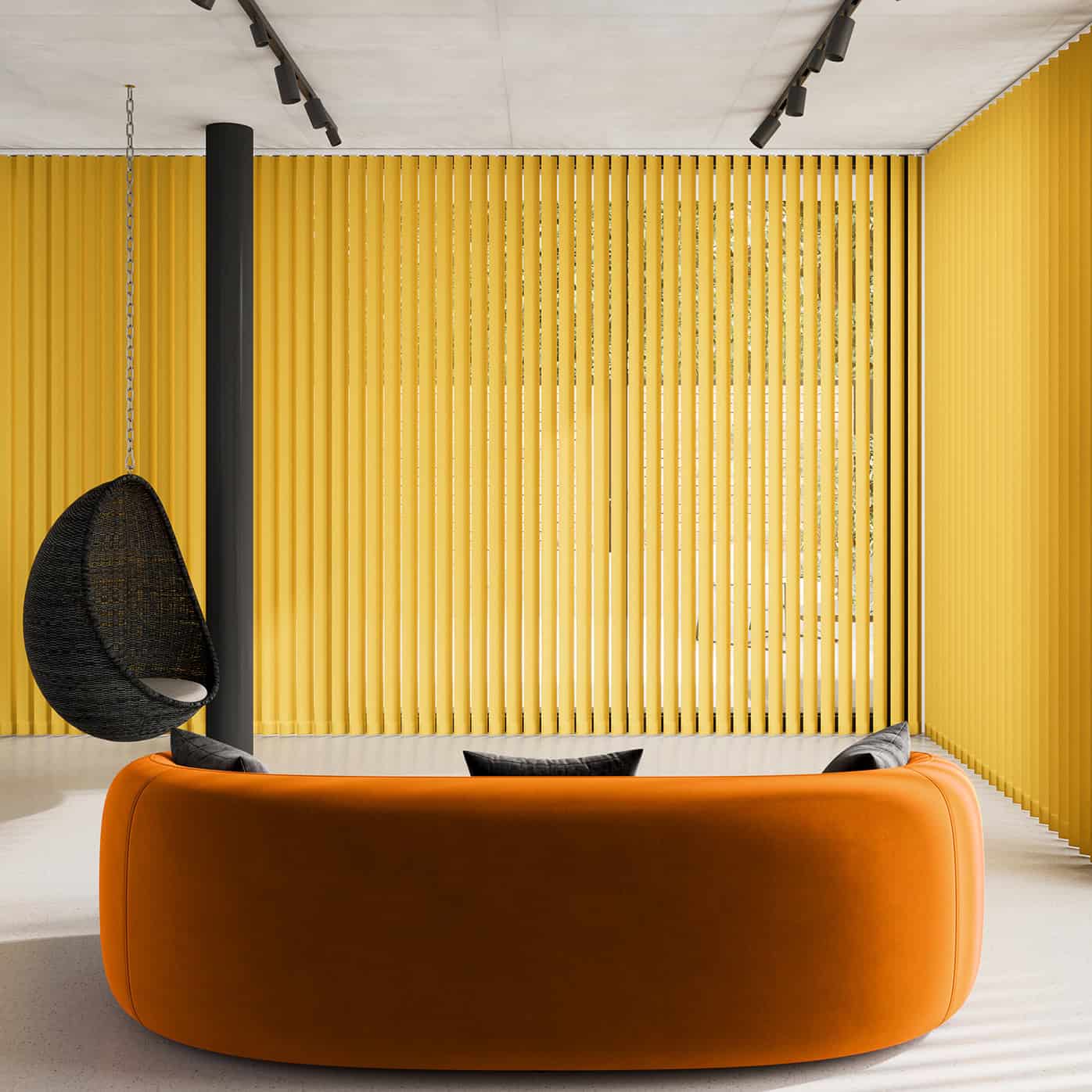 Beautiful Bright Yellow Vertical Blinds