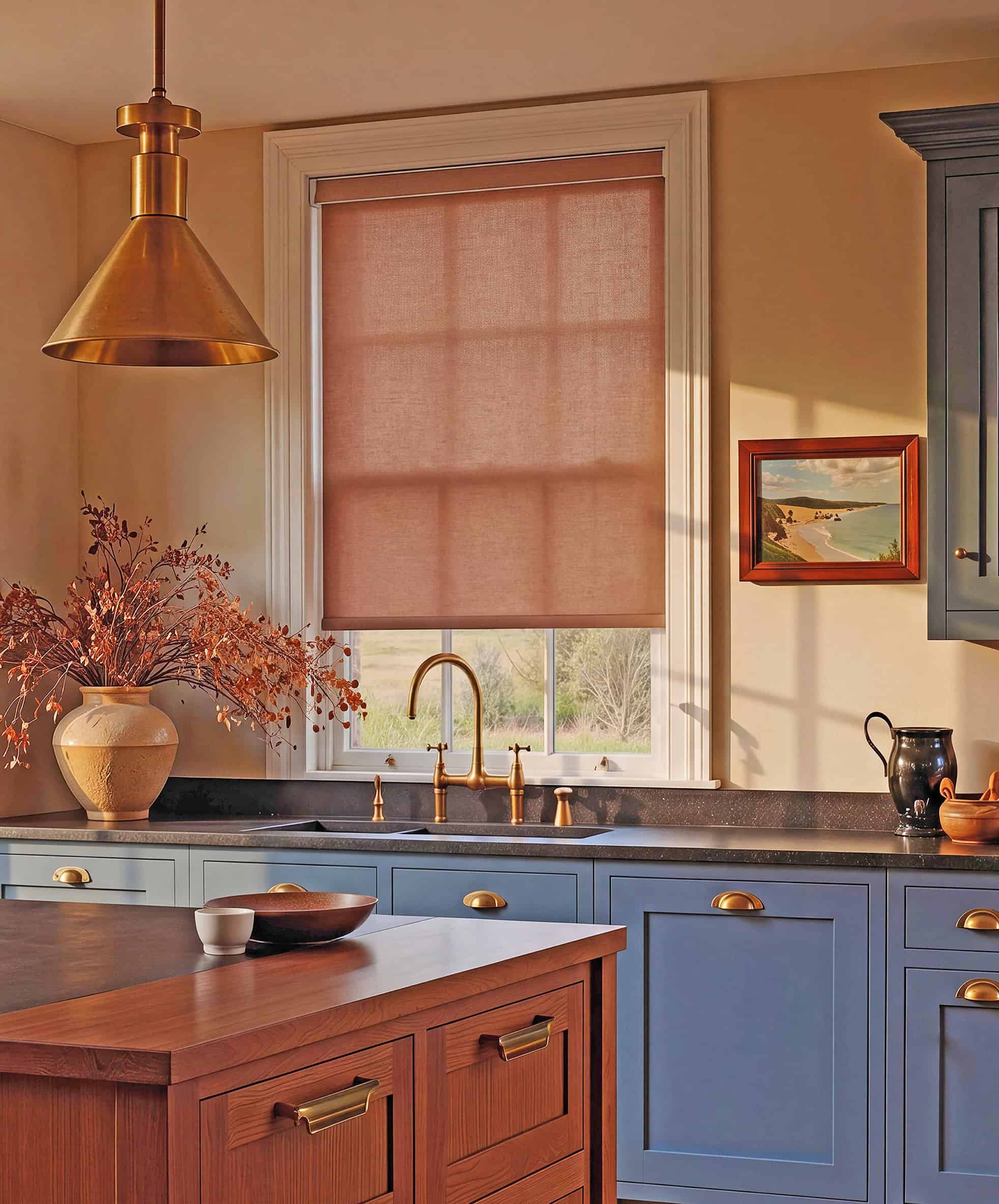 Beautiful Roller Blinds From Norwich Sunblinds fitted into a Kitchen